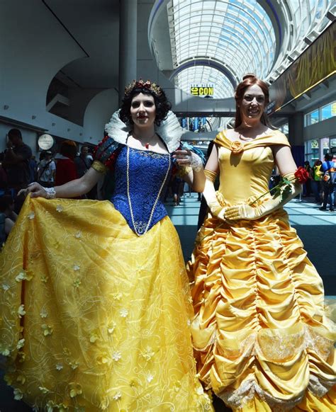 snow white and princess belle disney costumes at comic