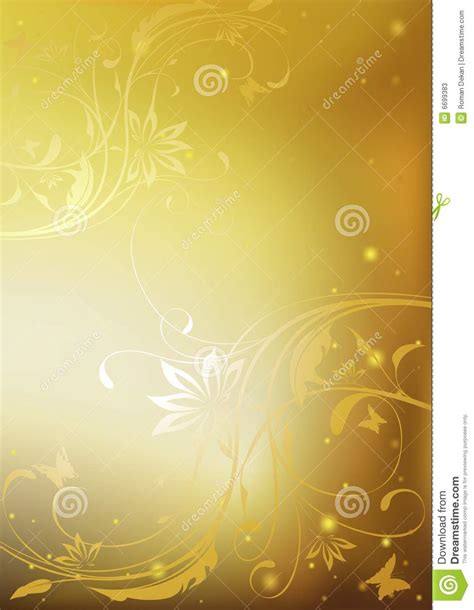 golden floral stock vector illustration  swirl grungy
