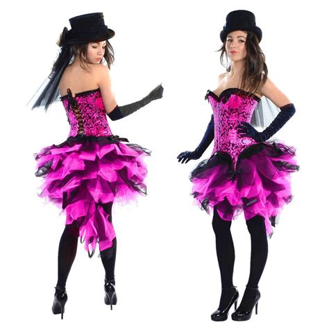 black pink burlesque moulin rouge skirt       hen party