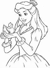 Coloring Princess Disney Pages Baby Clipart Drawing Bird Library sketch template