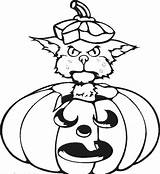 Cat Halloween Coloring Pages Cats Scary Cliparts Colouring Pumpkin Clipart Popular Library Clip Coloringhome Comments sketch template