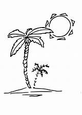 Coloring Palm Tree Pages Trees Edupics sketch template