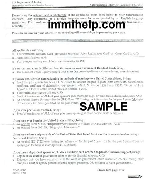 naturalization interview document checklist immihelp