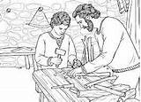 Jesus Joseph Carpenter Coloring Kids St Saint Br Google sketch template