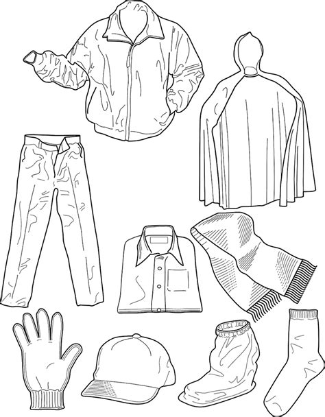 winter clothing colouring pages coloring pages winter  clothes