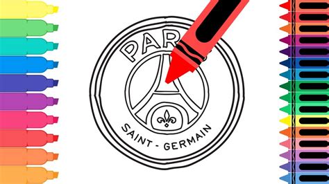 draw paris saint germain badge draw  psg logo coloring
