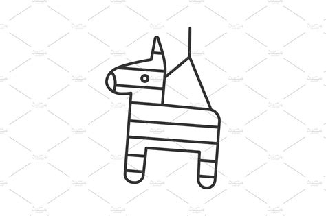 pinata linear icon outline drawings donkey drawing bear pattern