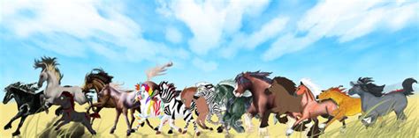 horse race collab  rainbowfountains  deviantart