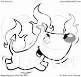 Devil Dog Fiery Clipart Cartoon Coloring Outlined Vector Thoman Cory Usmc Clipartmag Drawing Royalty sketch template