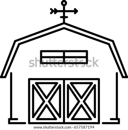 barn outline icon stock vector  shutterstock