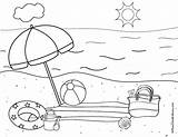 Beach Coloring Printable Pages Summer Sheets Activity Sheet Fun Planesandballoons Cute Preschool sketch template
