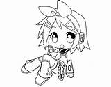 Rin Dibujos Kagamine Len Colorare Chibi Gatos Acolore sketch template