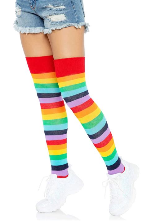 Goth Rainbow Thigh High Socks – Vampirefreaks