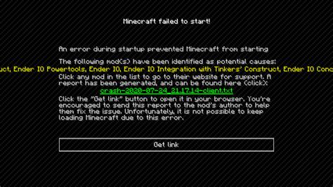 minecraft failed  start issue  xjonthe  pack github