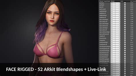 3d model nude bikini girl ashley rigged animated for blender unreal