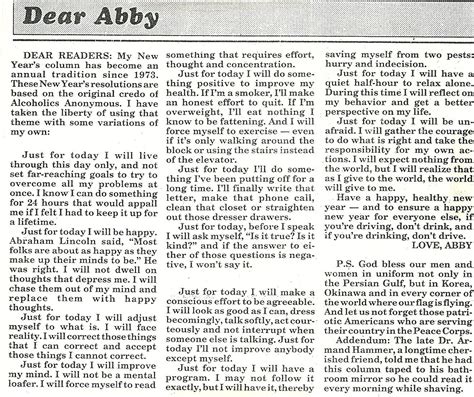 Favorite Column Of Dear Abby From Years Ago Inspirational Prayers