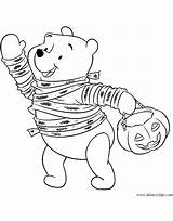 Winnie Trick Halloween Coloring Disney Pooh Pages Treat Treating Printable Color Pumpkin Disneyclips Print Mouse Mickey Minnie sketch template