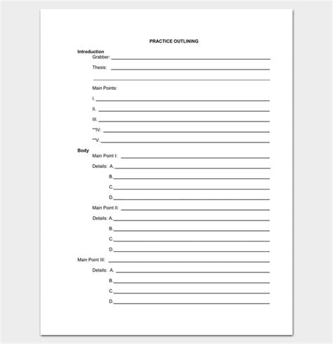 printable blank research paper outline template printable templates