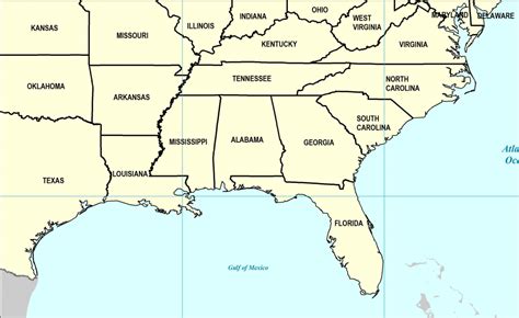 printable map   southeastern united states printable  maps