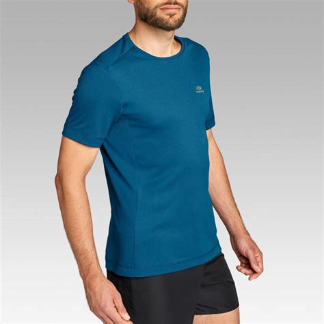 run dry mens running  shirt petrol blue