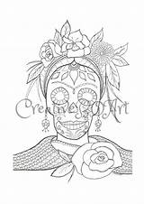 Frida Catrina Muertos Cahlo Calavera Cliquer Zoomer sketch template