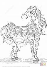Horse Coloring Pages Zentangle Getcolorings Lovely sketch template