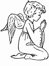 Angel Angels Color Coloring Clipart Christmas Pages Para Kids Praying Printable Clip Characters Drawings Crosses Dibujos Pintar Sheets Colorear Drawing sketch template