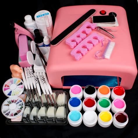 pro  uv gel pink lamp  colors uv gel nail art tools sets kits nail gel nails tools nail