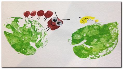 toe print caterpillar toddler arts  crafts animal crafts