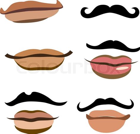 collection of men mouths with lips stock vector colourbox