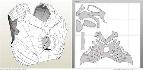 papercraft pdo file template  iron man mk iii full armor foam