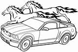 Mustang Coloring Pages Car Drawing Ford Shelby Horse Gt Cobra Mustangs Printable Cars Outline Colouring Toyota Color Easy Logo Vector sketch template