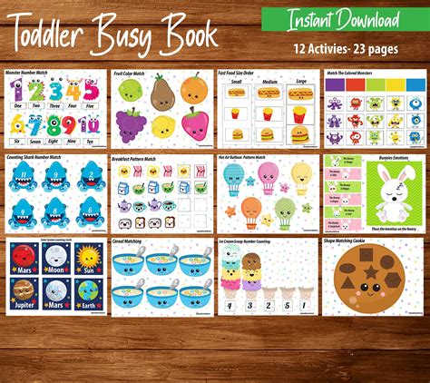 printable busy book  printable word searches