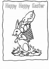 Easter Bunny Coloring Pages Happy Bunnies Colouring Printable Color Kids Print Sheets Book Chocolate Children Eggs Dog sketch template