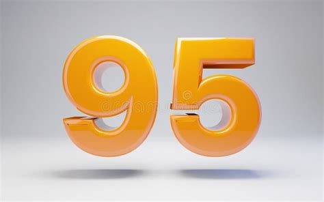 number   orange glossy number isolated  white background stock