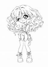Coloring Pages Anime Girl Fox Cute Popular sketch template