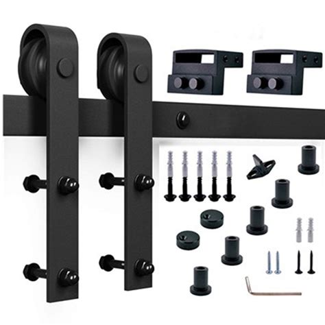 akicon standard black sliding door track  hardware kittrack
