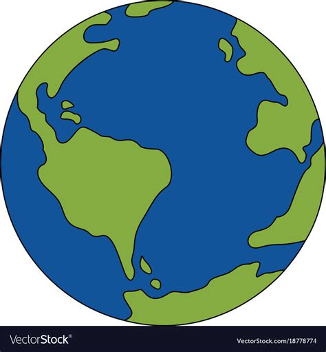 planet earth colored  coloring royalty  vector image