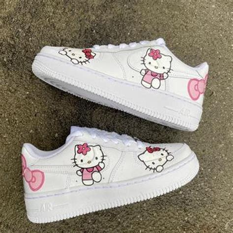 kitty nike air force  custom sneakers custom air etsy  kitty shoes  kitty