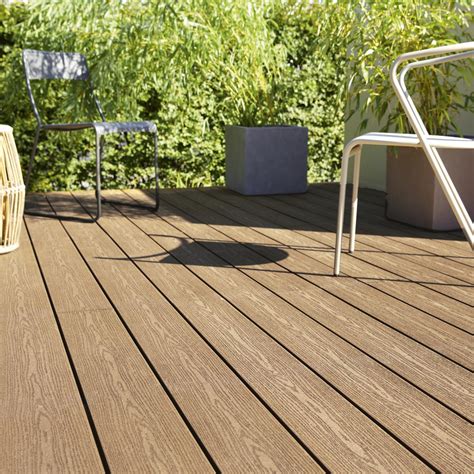 planche composite resine  bois terrasse premium brun    cm  ep avec images