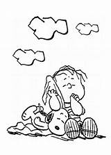 Coloring Pages Snoopy Peanuts Book Sleep sketch template