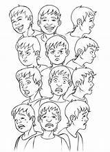 Coloring Expressions Faces Crying Face Laughing sketch template