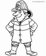 Coloring Fireman Pages Kids Jobs Color People Printable Family Fire Safety Firemen Sheets Sheet Print Firefighter Colouring Community Helpers Clipart sketch template