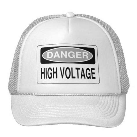danger high voltage hazard sign hat hats hazard sign baseball