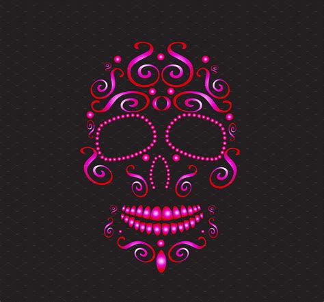 skull vector neon pink custom designed icons creative market