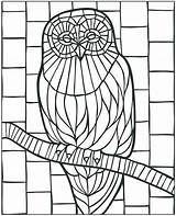 Coloring Pages Mosaic Owl Mystery Animal Glass Stained Printable Dover Patterns Publications Colouring Doverpublications Color Print Adult Book Christmas Adults sketch template