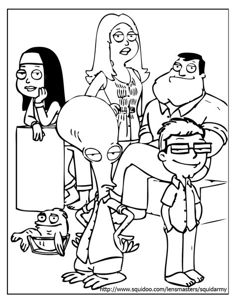 american dad cartoons  printable coloring pages