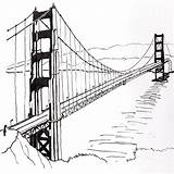 Bridge Drawing Golden Gate Suspension Sketch San Francisco Line Truss State Simple Drawings Sketches Icon Caesar Julius Warriors Grandma Getdrawings sketch template
