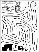 Prodigal Son Maze Coloring Parable Children Church Forsooth Foolish Fixing Father Final Repentance July 2010 Bible Way Sunday Fugitive His sketch template