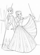 Elsa Anna Coloring Pages Princess Queen Going Party Color Tocolor Disney Print Printable Getcolorings Getdrawings sketch template